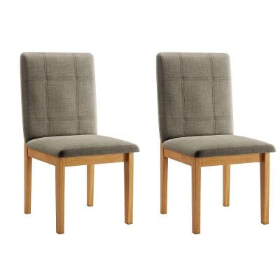 Conjunto 2 Cadeiras ágata Jcm Movelaria Cinamomo Linho Cappuccino
