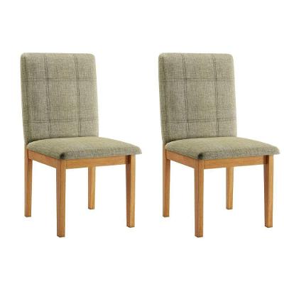 Conjunto 2 Cadeiras ágata Jcm Movelaria Cinamomo Linho Bege