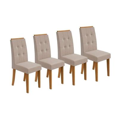 Kit 2 Cadeiras Sala Jantar Celebrare  4 Un Rovere/Amêndoa/Veludo Naturale Creme - Lopas
