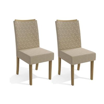 Kit 2 Cadeiras Sala Jantar 2CAD129FR  2 Un Freijó/Linho Bege - Kappesberg