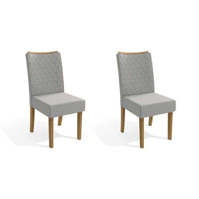 Kit 2 Cadeiras Sala Jantar 2CAD129MD  2 Un Freijó/Linho Caqui - Kappesberg