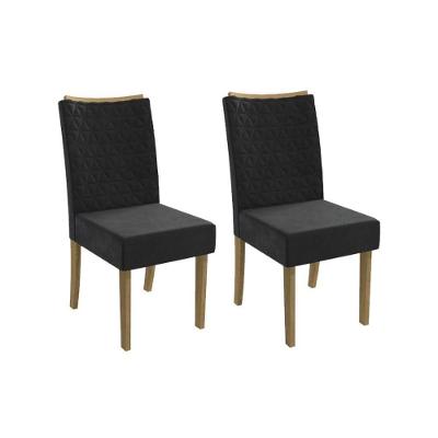 Cadeira Sala de Jantar 2CAD129 Kit 2 Un Preto - Kappesberg