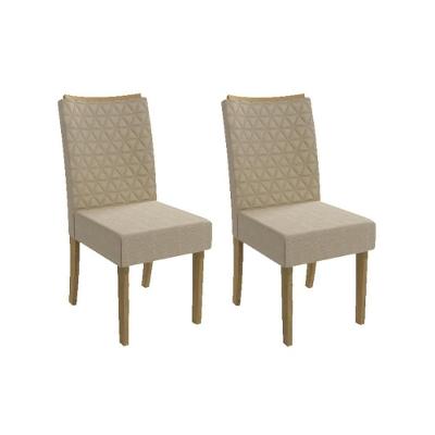 Cadeira Sala de Jantar 2CAD129 Kit 2 Un Freijó/Linho Bege - Kappesberg