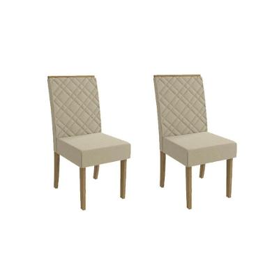 Kit 2 Cadeiras Sala Jantar Incen 2CAD149 2 Un Freijó/Linho Bege - Kappesberg