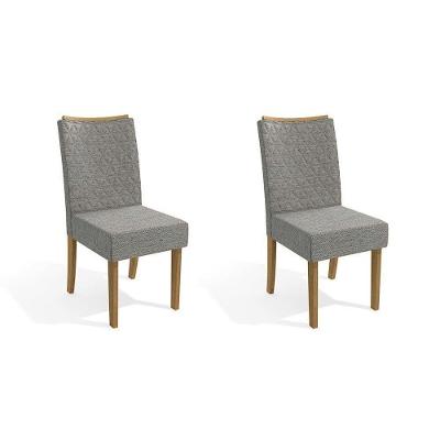 Kit 2 Cadeiras Sala Jantar 2CAD129MD  2 Un Freijó/Linho Cinza Mesclado - Kappesberg