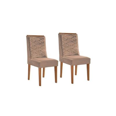 Cadeira Sala de Jantar Dafne Luxo Kit 2 Un Imbuia/Veludo Perola - Rufato