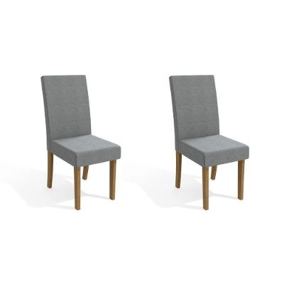 Kit 2 Cadeiras Sala Jantar 2CAD131FR  2 Un Freijó/Linho Cinza - Kappesberg