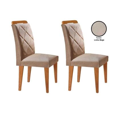 Kit 2 Cadeiras Sala Jantar Melissa 2 Un Imbuia/Bege Turim - Rufato