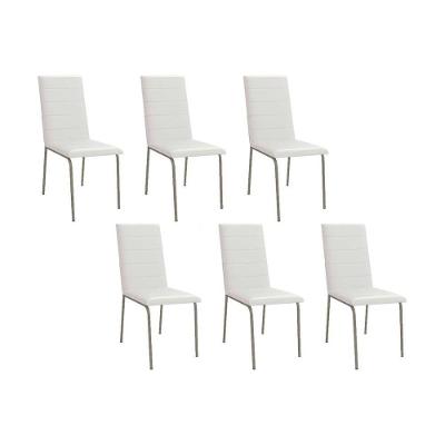 Cadeiras de Cozinha Amsterdã C091 Kit 6 Un Niquel/Branco 106 - Kappesberg