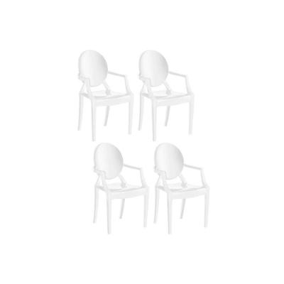 Kit 4 Cadeiras Sala Jantar Wind Plus UZ4003  4 Un Polipropileno Branco - Kappesberg