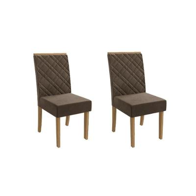 Kit 2 Cadeiras Sala Jantar Incen 2CAD149 2 Un Marrom - Kappesberg