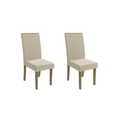 Kit 2 Cadeiras Sala Jantar 2CAD142 2 Un Freijó/Linho Bege - Kappesberg
