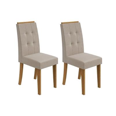 Kit 2 Cadeiras Sala Jantar Celebrare 2 Un Rovere/Amêndoa/Veludo Naturale Creme - Lopas