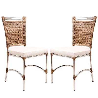 2 Cadeiras De Jantar Jk Área Interna/Externa Cappuccino