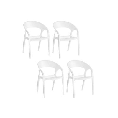 Kit 4 Cadeiras Sala Jantar Glass Plus UZ8004  4 Un Polipropileno Branco - Kappesberg