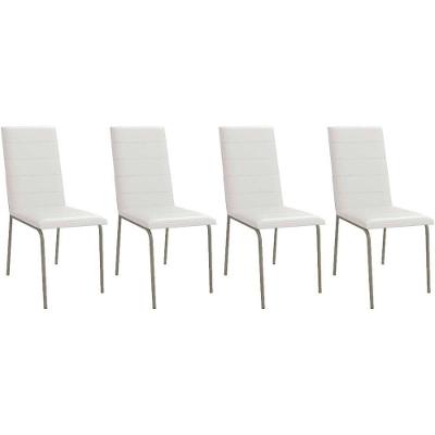 Cadeiras de Cozinha Amsterdã C091 Kit 4 Un Niquel/Branco 106 - Kappesberg