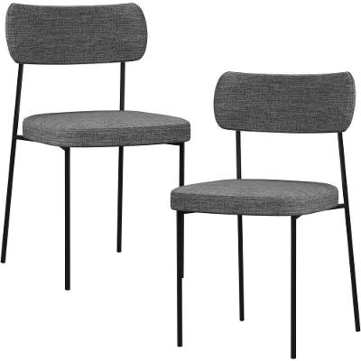 Kit 02 Cadeiras Para Sala De Jantar L02 Cinza Escuro