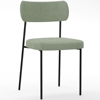 Cadeira Decorativa Estofada Para Sala De Jantar Melina L02 Bouclê Oliva