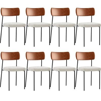 Kit 08 Cadeiras Sala De Jantar L02 Camel Bouclê Creme