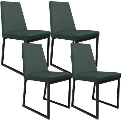 Kit 04 Cadeiras Para Sala Jantar L02 Verde Musgo