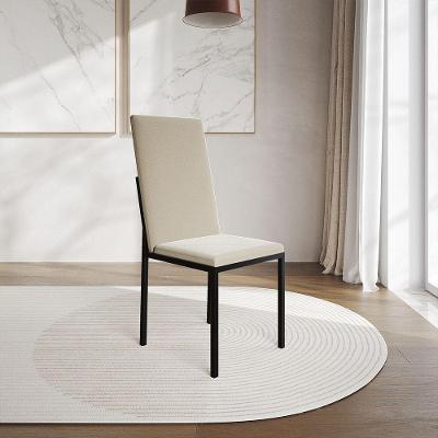Cadeira De Jantar Estofada Mônaco Premium Bege - Cor: Preto