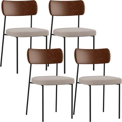 Kit 04 Cadeiras Para Sala De Jantar Melina L02 Marrom Bege