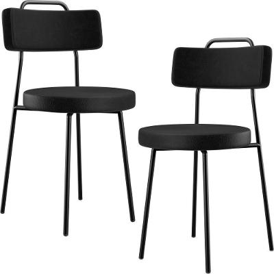 Kit 02 Cadeirass Para Sala De Jantar Barcelona F01 Preto