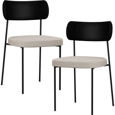 Kit 02 Cadeiras Sala De Jantar L02 Preto Cru