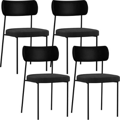 Kit 04 Cadeiras Para Sala De Jantar Melina L02 Preto Chumbo