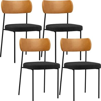 Kit 04 Cadeiras Para Sala De Jantar Melina L02 Whisky Chumbo