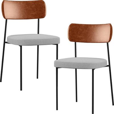 Kit 02 Cadeiras Sala De Jantar L02 Camel Cinza