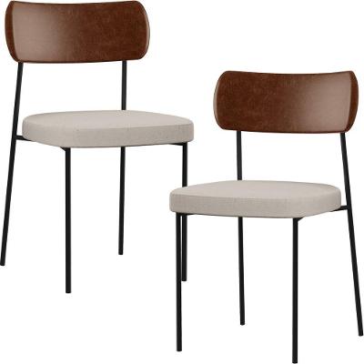 Kit 02 Cadeiras Sala De Jantar L02 Marrom Cru