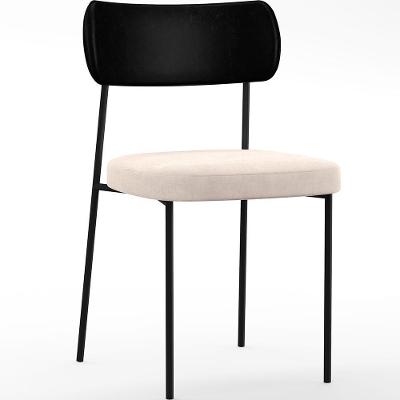 Cadeira Para Sala De Jantar Melina L02 Preto Suede Bege