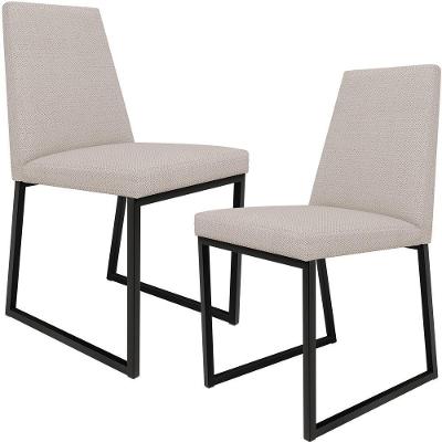 Kit 02 Cadeiras Sala De Jantar L02 Bege