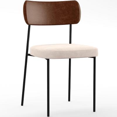 Cadeira Para Sala De Jantar Melina L02 Marrom Suede Bege