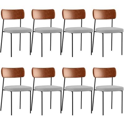 Kit 08 Cadeiras Para Sala De Jantar Melina L02 Camel Cinza