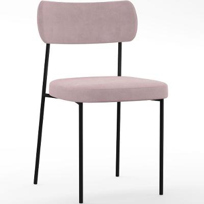 Cadeira Estofada Para Sala De Jantar Melina L02 Suede Rosê