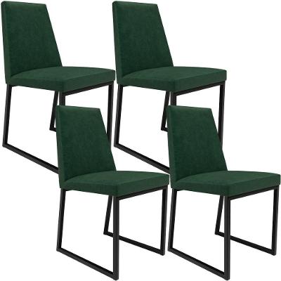 Kit 04 Cadeiras Sala De Jantar L02 Verde Musgo