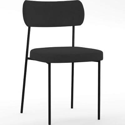 Cadeira Estofada Para Sala De Jantar Melina L02 Suede Preto