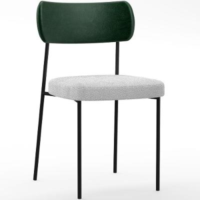 Cadeira Sala De Jantar L02 Fcato Verde Musgo Bouclê Cinza