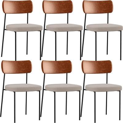 Kit 06 Cadeiras Para Sala De Jantar Melina L02 Camel Bege