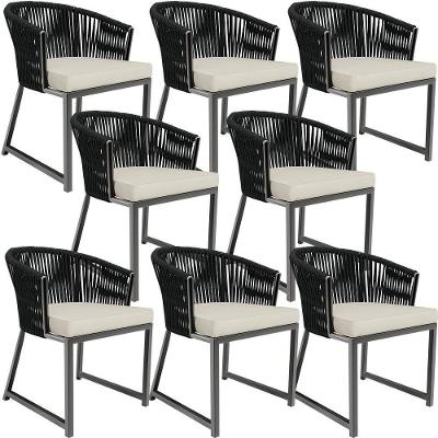 Kit 08 Cadeiras Para Área Gourmet Cozinha Bethari D04 Preto