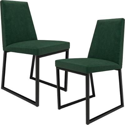 Kit 02 Cadeiras Sala De Jantar L02 Verde Musgo