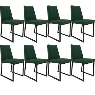 Kit 08 Cadeiras Sala De Jantar L02 Verde Musgo