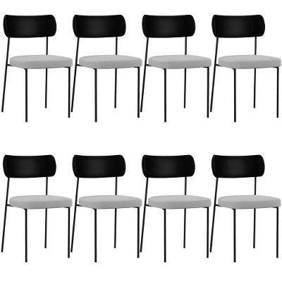 Kit 08 Cadeiras Para Sala De Jantar Melina L02 Preto Cinza
