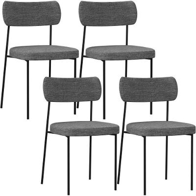 Kit 04 Cadeiras Para Sala De Jantar L02 Cinza Escuro