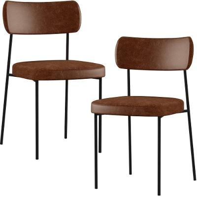 Kit 02 Cadeirass Sala De Jantar F01 Marrom
