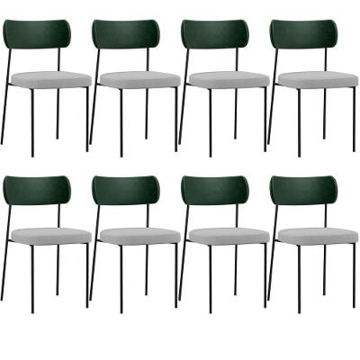 Kit 08 Cadeiras Para Sala De Jantar L02 Verde Musgo Cinza
