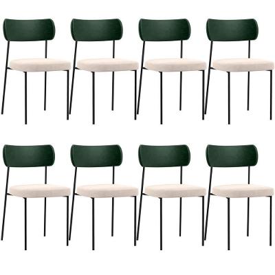 Kit 08 Cadeiras Para Sala De Jantar L02 Verde Musgo Bege