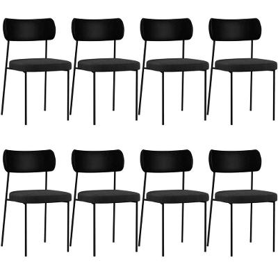Kit 08 Cadeiras Para Sala De Jantar Melina L02 Preto Chumbo